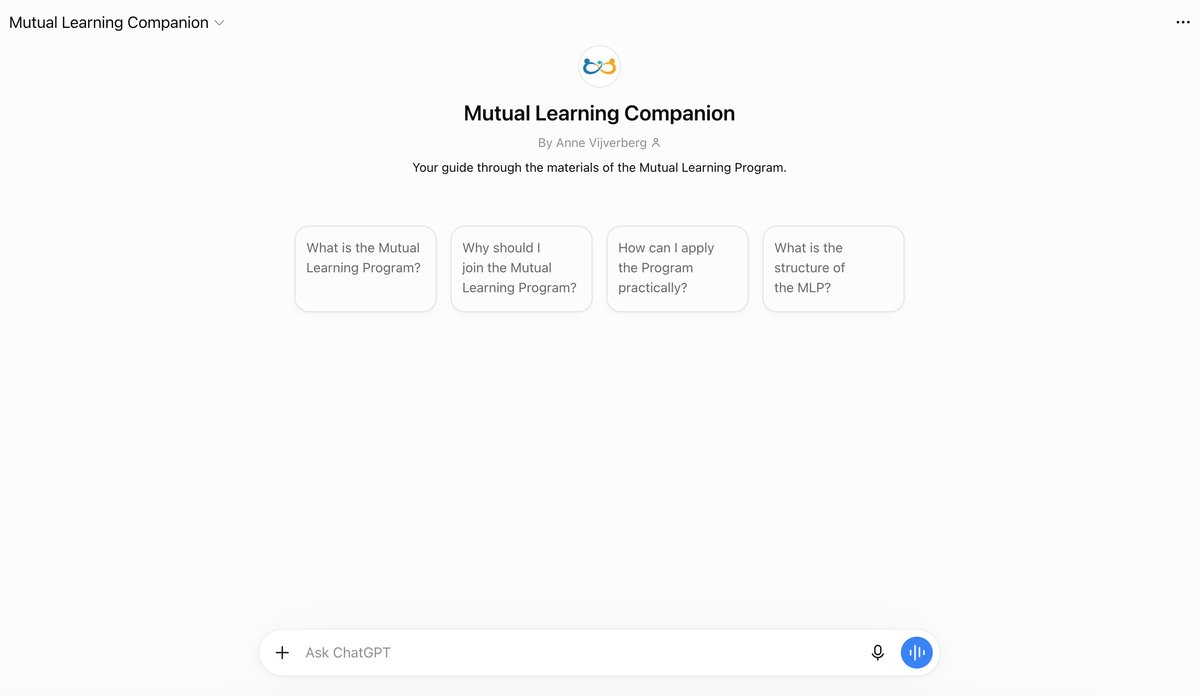 Mutual Learning Companion interface